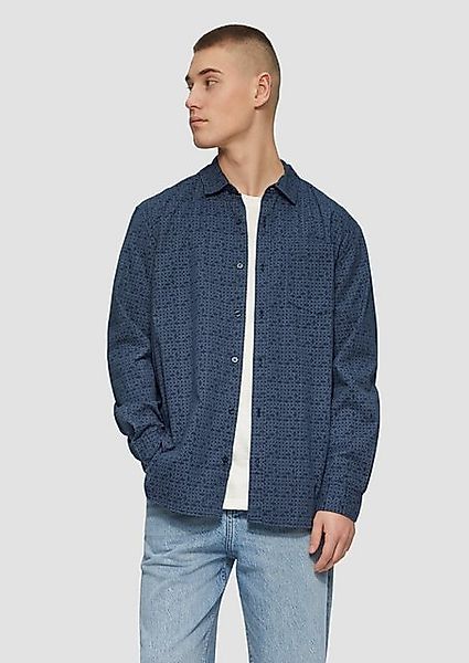 QS Langarmhemd Regular Fit: Hemd mit All-over-Print günstig online kaufen