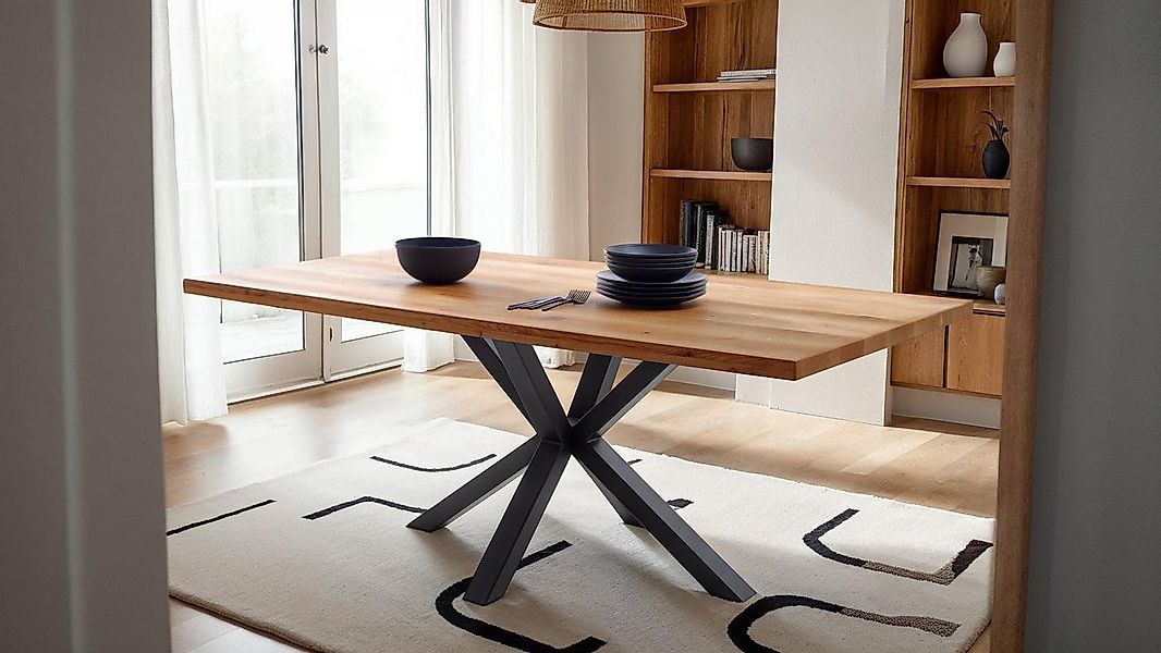 Massivart® Esstisch Wildeiche geölt 180 cm / 40 mm Tischplatte / DEBA, Mass günstig online kaufen