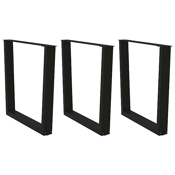 vidaXL Esstisch Beine V-Form 3 Stk Schwarz 80x72-73,3 cm Stahl 4012664 günstig online kaufen