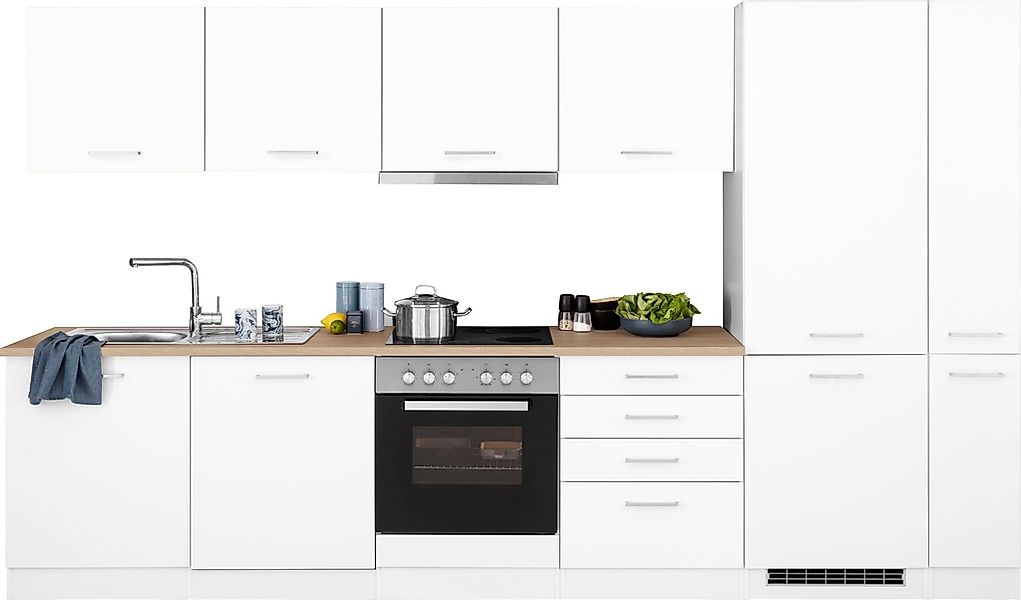 KOCHSTATION Küchenzeile »KS-Visby«, mit E-Geräten, Breite 330 cm, inkl. Küh günstig online kaufen
