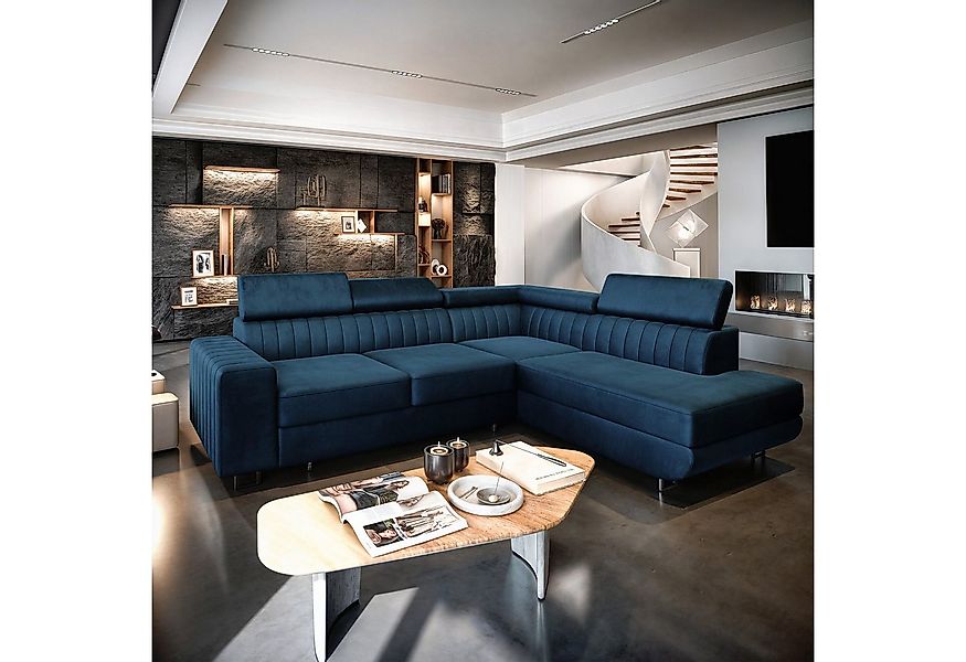 Masseno Ecksofa NOLA mit Schlaffunktion L-Form, Sofa mit Bettkasten günstig online kaufen