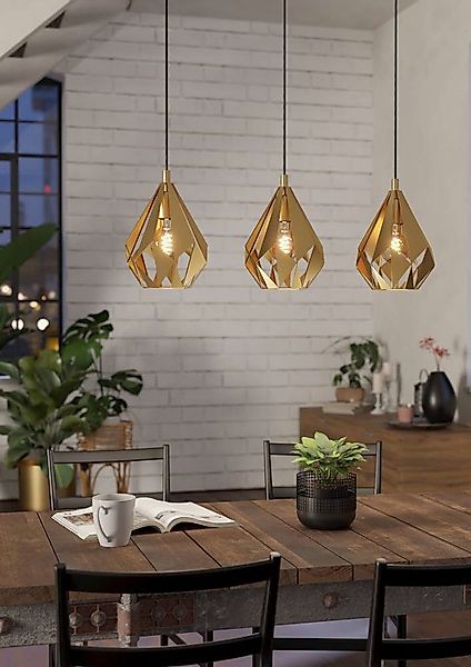 EGLO Hängeleuchte CARLTON Pendellampe, Stahl, Esszimmerlampe, günstig online kaufen