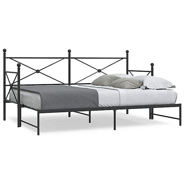 vidaXL Bettgestell Tagesbett Ausziehbar ohne Matratze Schwarz 90x200 cm Sta günstig online kaufen
