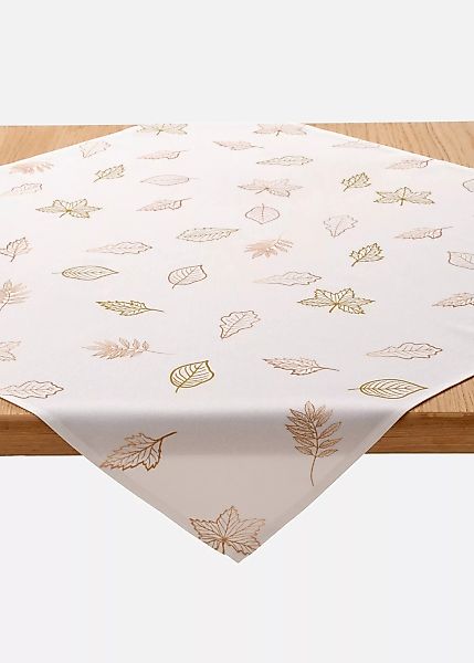 Tischdecke mit Blätterdruck günstig online kaufen