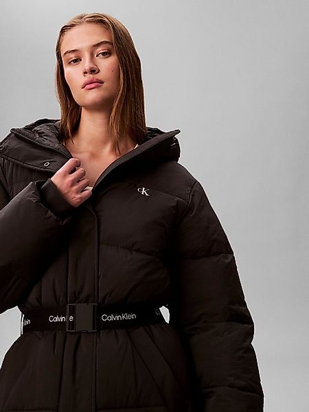 Calvin Klein Jeans Steppmantel BELTED MIDWEIGHT LONG PUFFER Mit Rundhalsaus günstig online kaufen