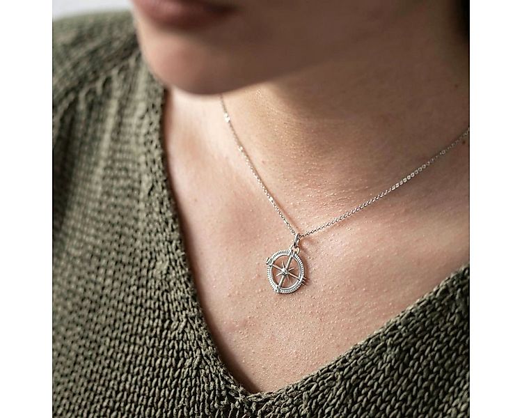 Materia Kettenanhänger Silber Kompass / Windrose Ø21mm KA-516, 925 Sterling günstig online kaufen