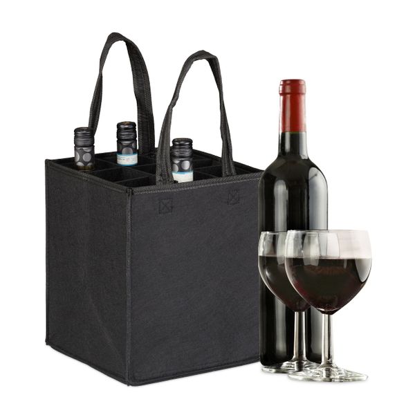 relaxdays Tragetasche Flaschentasche für 9 Flaschen günstig online kaufen