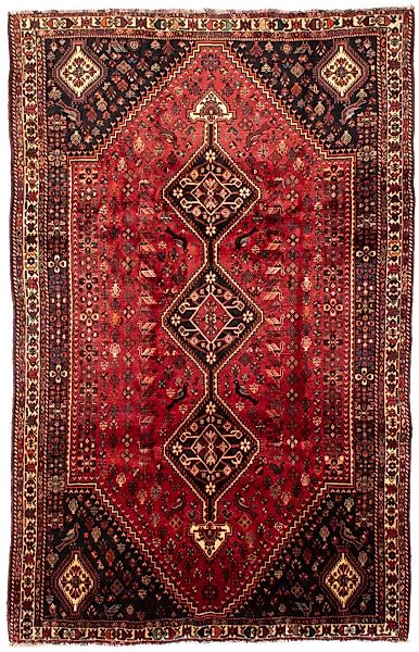 morgenland Wollteppich »Shiraz Medaillon Rosso 330 x 228 cm«, rechteckig günstig online kaufen
