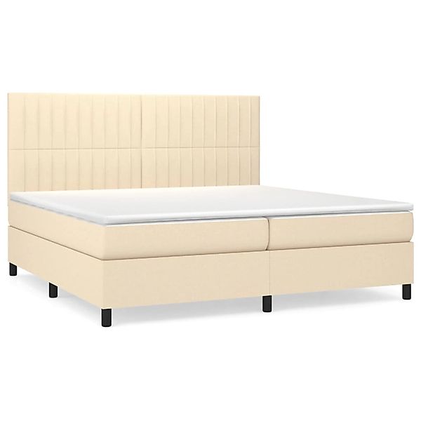 vidaXL Boxspringbett mit Matratze Creme 200x200 cm Stoff1395646 günstig online kaufen