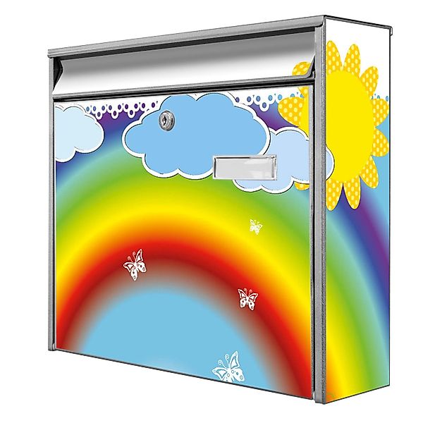 Banjado Briefkasten Silber 36.2x32.2x10cm Groß / Inkl. Montagematerial & 2 günstig online kaufen