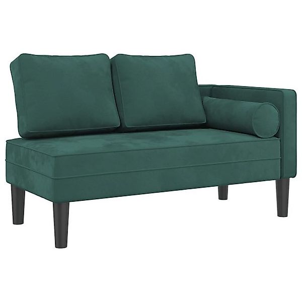 vidaXL Chaiselongue, Chaiselongue mit Kissen Dunkelgrün Samt günstig online kaufen