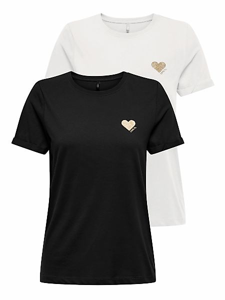 ONLY Kurzarmshirt "ONLKITA LIFE S/S TOP 2 PACK CS JRS" Packung, 2 Stk. Baum günstig online kaufen