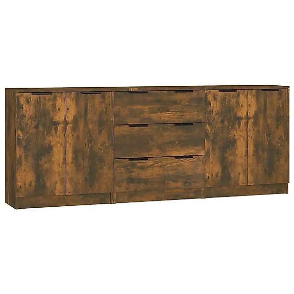 vidaXL 3-Tlg Sideboard Räuchereiche Holzwerkstoff 3115785 günstig online kaufen