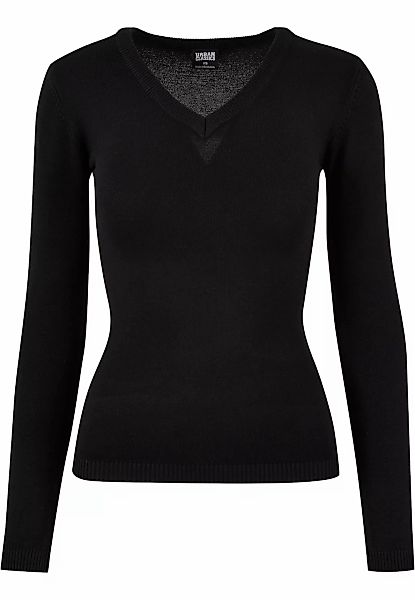 URBAN CLASSICS Rundhalspullover "Urban Classics Damen Ladies Knitted V-Neck günstig online kaufen