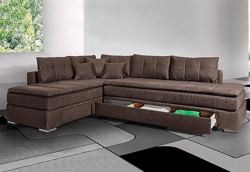 INOSIGN Ecksofa "Night & Day L-Form mit Dauer-Schlaffunktion ohne Armlehnen günstig online kaufen