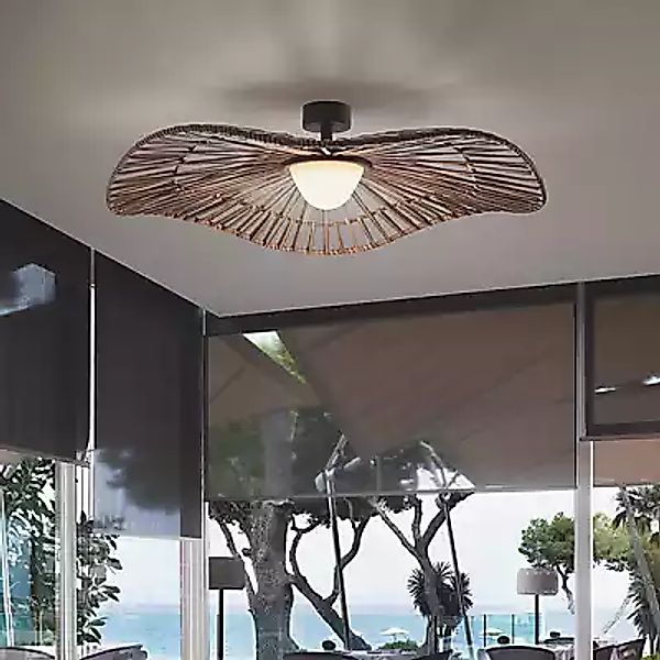 Bover LED-Außen-Deckenlampe Mediterránia, braun, Ø 105 cm günstig online kaufen