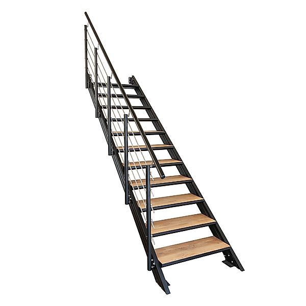Treba Wangentreppe Brooklyn mit 10 Stufenwannen 80 cm x 30,7 cm Alu Schwarz günstig online kaufen