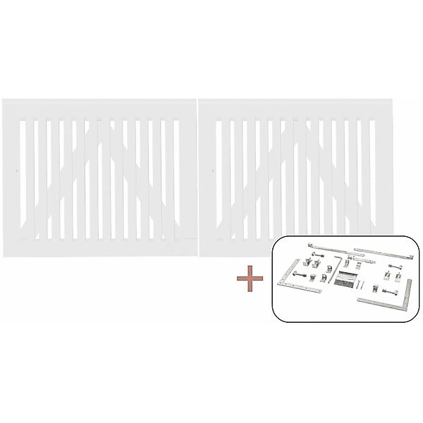 Doppeltor Sendai Nadelholz Weiß 200 cm x 80 cm günstig online kaufen