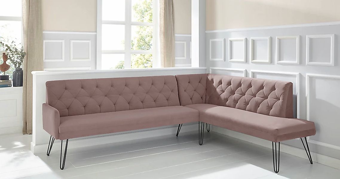 exxpo - sofa fashion Eckbank "Doppio, Chesterfield Optik, komfortabel und b günstig online kaufen