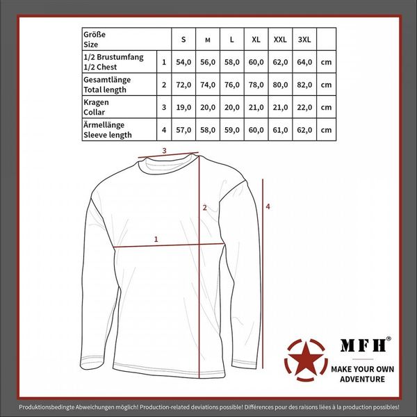 MFH Langarmshirt US Shirt, langarm, schwarz, günstig online kaufen