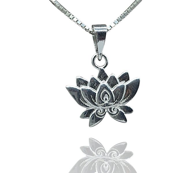 NAHLE Kette mit Anhänger Damen Lotusblume Silber Kette Blume Geschenk für F günstig online kaufen