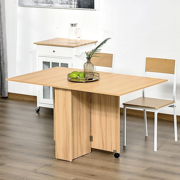 HOMCOM Klapptisch Esszimmertisch mobiler Beistelltisch Schreibtisch mit Rol günstig online kaufen