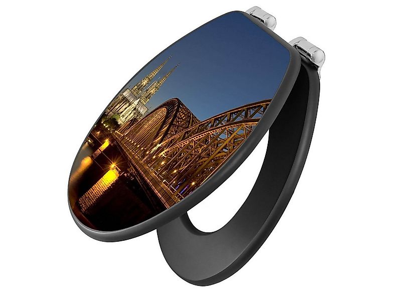 banjado WC-Sitz Anthrazit Motiv Köln (umweltfreundliches Material, integrie günstig online kaufen