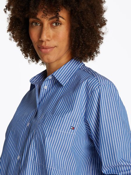 Tommy Hilfiger Hemdbluse "ESS POPLIN EASY FIT SHIRT" mit abgerundetem Saum günstig online kaufen