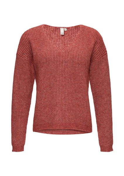 QS Longpullover Strickpullover Pullover mit überschnittenen günstig online kaufen