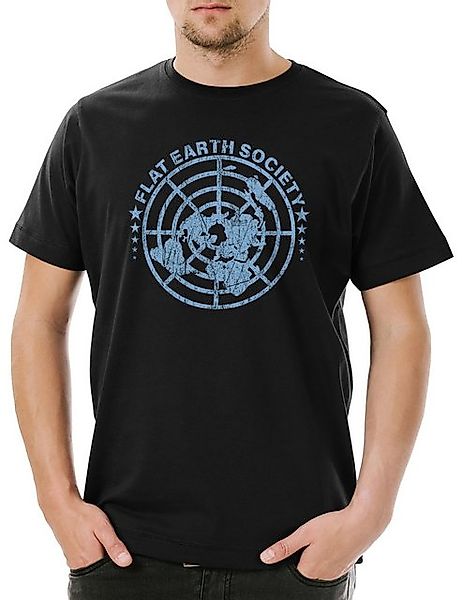 Urban Backwoods Print-Shirt Flat Earth Society Herren T-Shirt Symbol Sign L günstig online kaufen