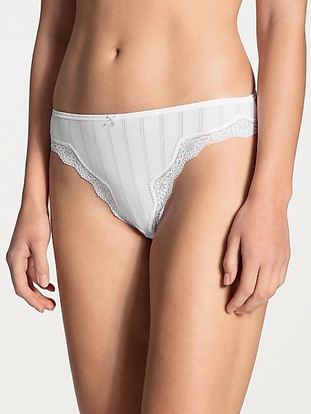 CALIDA Hüftslip "Etude Toujours" Nadelstreifen-Optik, florale Spitze, Regul günstig online kaufen