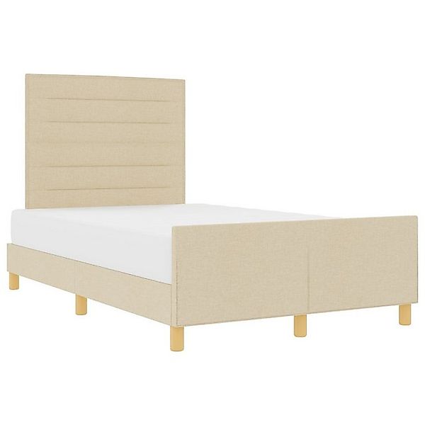 vidaXL Bett Bettgestell Creme 120x200 cm Stoff (1-tlg) günstig online kaufen