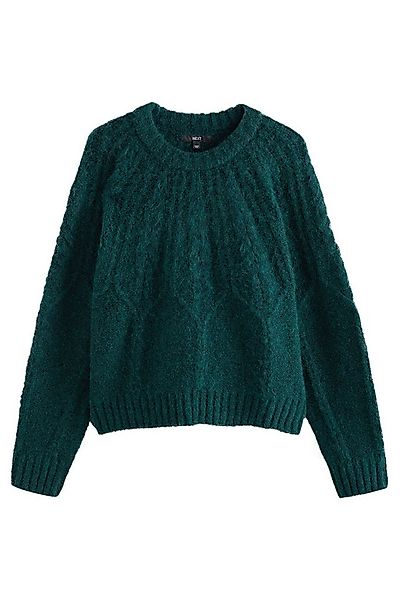 Next Rundhalspullover Pullover mit Zopfstrickmuster, Rundhalsausschnitt (1- günstig online kaufen