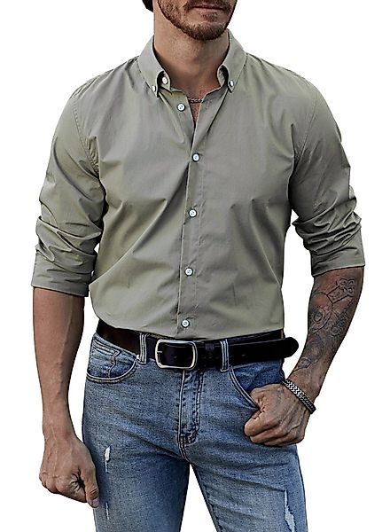 JMIERR Leinenhemd Hemd Herren Buissness Leinenhemd günstig online kaufen
