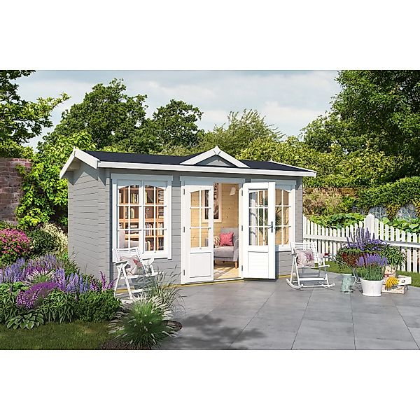 Lasita Maja Gartenhaus Kensington Lichtgrau 400 cm x 250 cm günstig online kaufen
