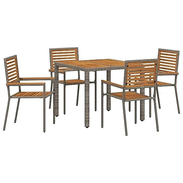 vidaXL Garten Essgruppe 5-Tlg Grau Poly-Rattan 3365437 günstig online kaufen
