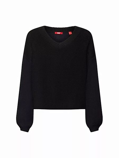 edc by Esprit V-Ausschnitt-Pullover Pullover mit V-Ausschnitt, Wollmix günstig online kaufen
