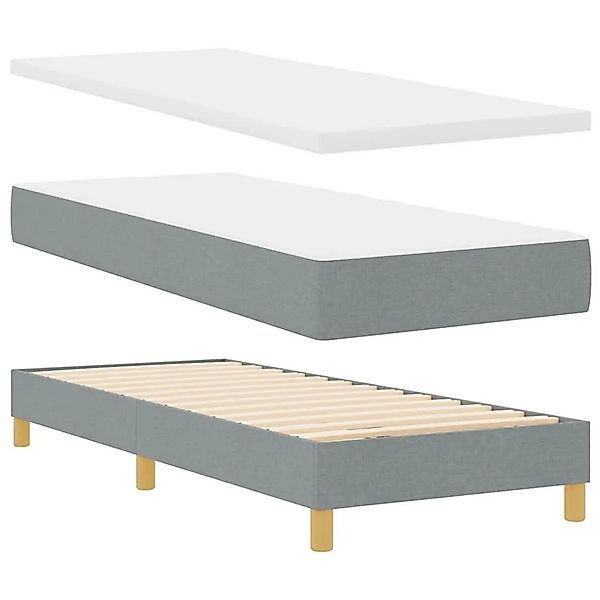 vidaXL Boxspringbett mit Matratze Hellgrau 80 x 200 cm Stoff 3341321 günstig online kaufen