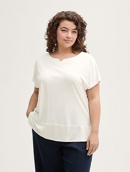 TOM TAILOR PLUS T-Shirt Plus Size - T-Shirt im Material-Mix günstig online kaufen