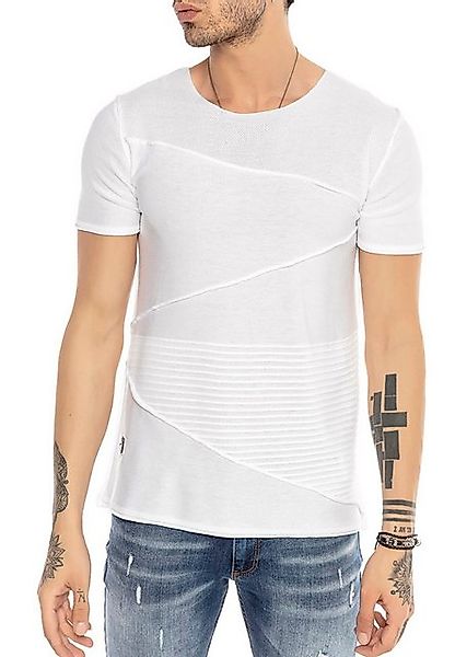 RedBridge T-Shirt mit Relief-Details - Slim Fit, Rundhals Ton-in-Ton-Strukt günstig online kaufen