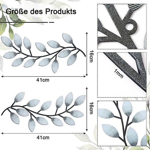 NUODWELL Wanddekoobjekt 2 Stück Metall Baum günstig online kaufen