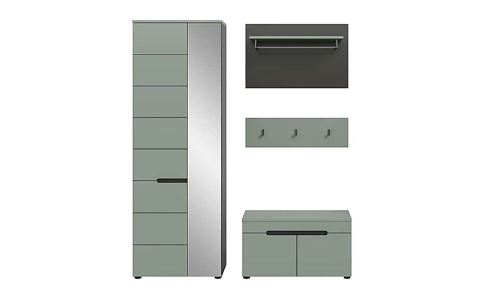 Garderobenkombination 4-teilig  Canu ¦ grau ¦ Maße (cm): B: 160 H: 190 Gard günstig online kaufen