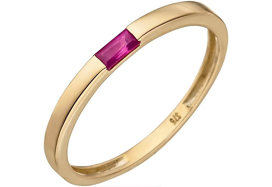 Schmuck Krone Goldring Ring mit rotem Rubin 375 Gelbgold Goldring, Gold 375 günstig online kaufen