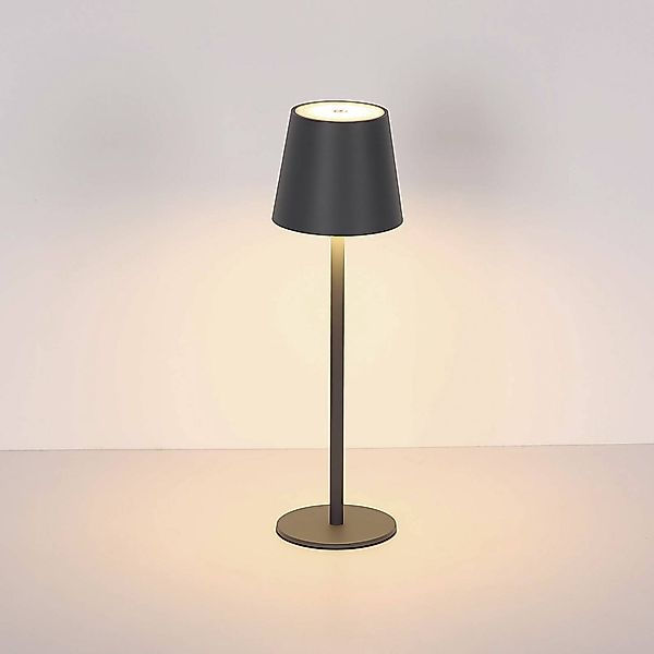LED-Akku-Tischlampe Vannie, schwarz, Höhe 36 cm, IP44 günstig online kaufen
