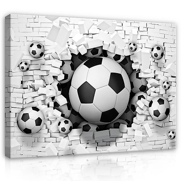 Wallarena Leinwandbild Kinderzimmer Fußball Jungen Wandbild günstig online kaufen