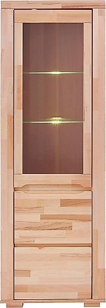 OTTO home Vitrine DENIS75, 5 Fächer, Teilmassiv, 1 Tür mit Glaseinsatz, gri günstig online kaufen