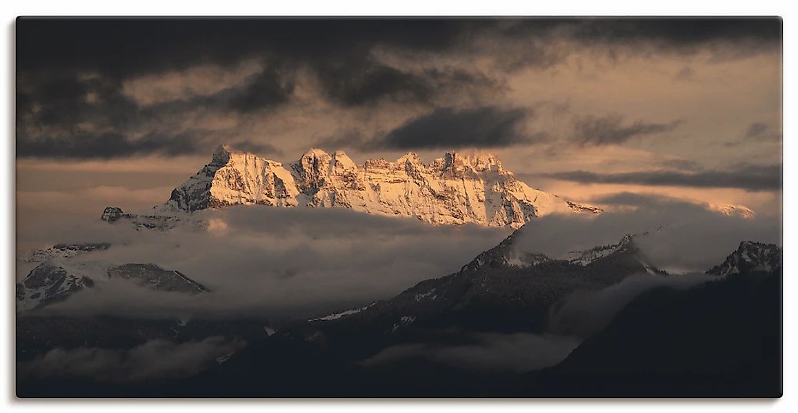Artland Wandbild "Dents du Midi, Schweizer Berge" Berge 1 Stk. tlg. auf Hol günstig online kaufen