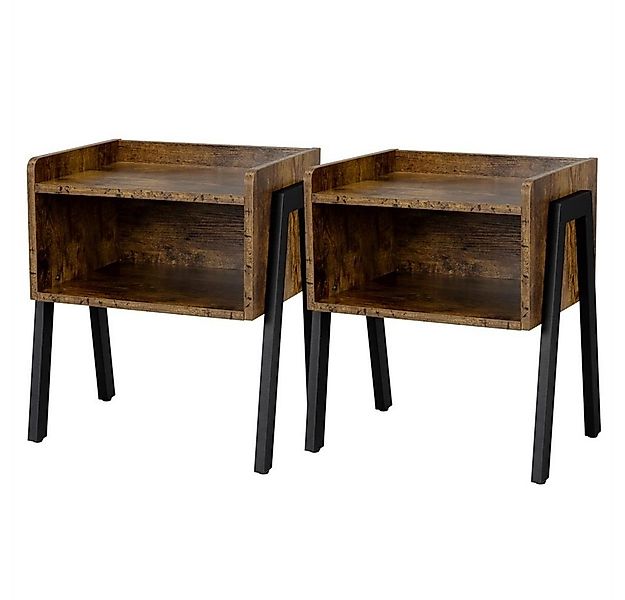 Yaheetech Nachttisch, Retro Nachtschrank mit 2 Ablagen, stapelbar günstig online kaufen