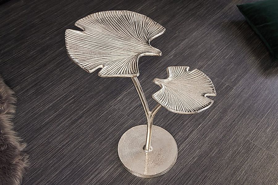 riess-ambiente Beistelltisch GINKGO LEAFS 50cm silber (Einzelartikel, 1-St) günstig online kaufen