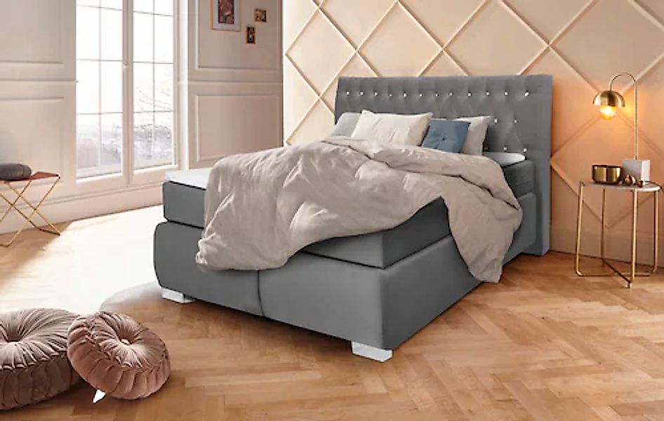 Leonique Boxspringbett Rumba, Taschenfederkern-Matratze in Härtegrad günstig online kaufen